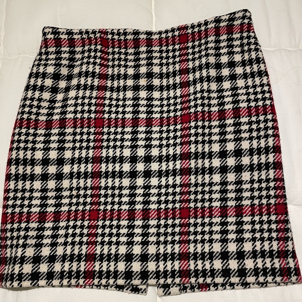 Talbots fully lined wool plaid skirt